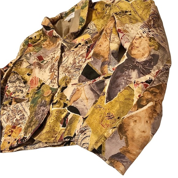 Vintage Moschino Jeans Jacket Italy Renaissance Designer Women’s Size 12 Rare - Picture 3 of 7